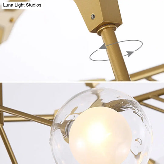 Double-Layer Glass Bubble Ball Led Pendant Light - Minimalist White Chandelier Lighting