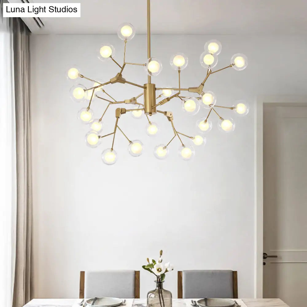 Double-Layer Glass Bubble Ball Led Pendant Light - Minimalist White Chandelier Lighting