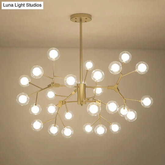 Double-Layer Glass Bubble Ball Led Pendant Light - Minimalist White Chandelier Lighting