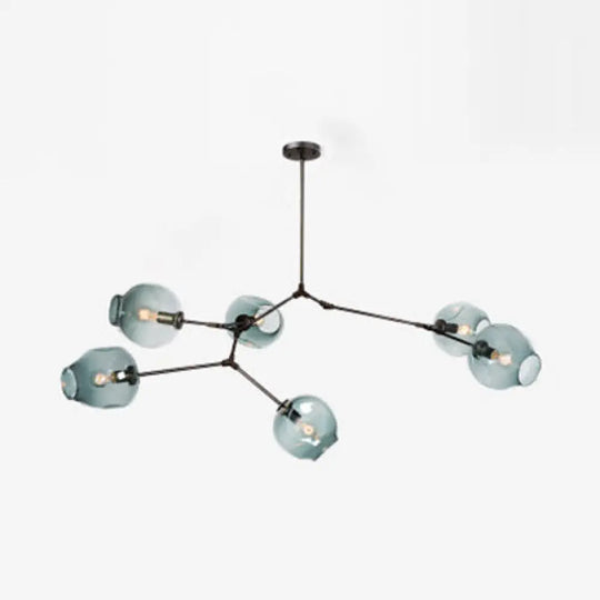 Bubble Chandelier With Modern Glass Ball Shade - 5/6/7 Lights Black/Gold Finish Ceiling Lighting