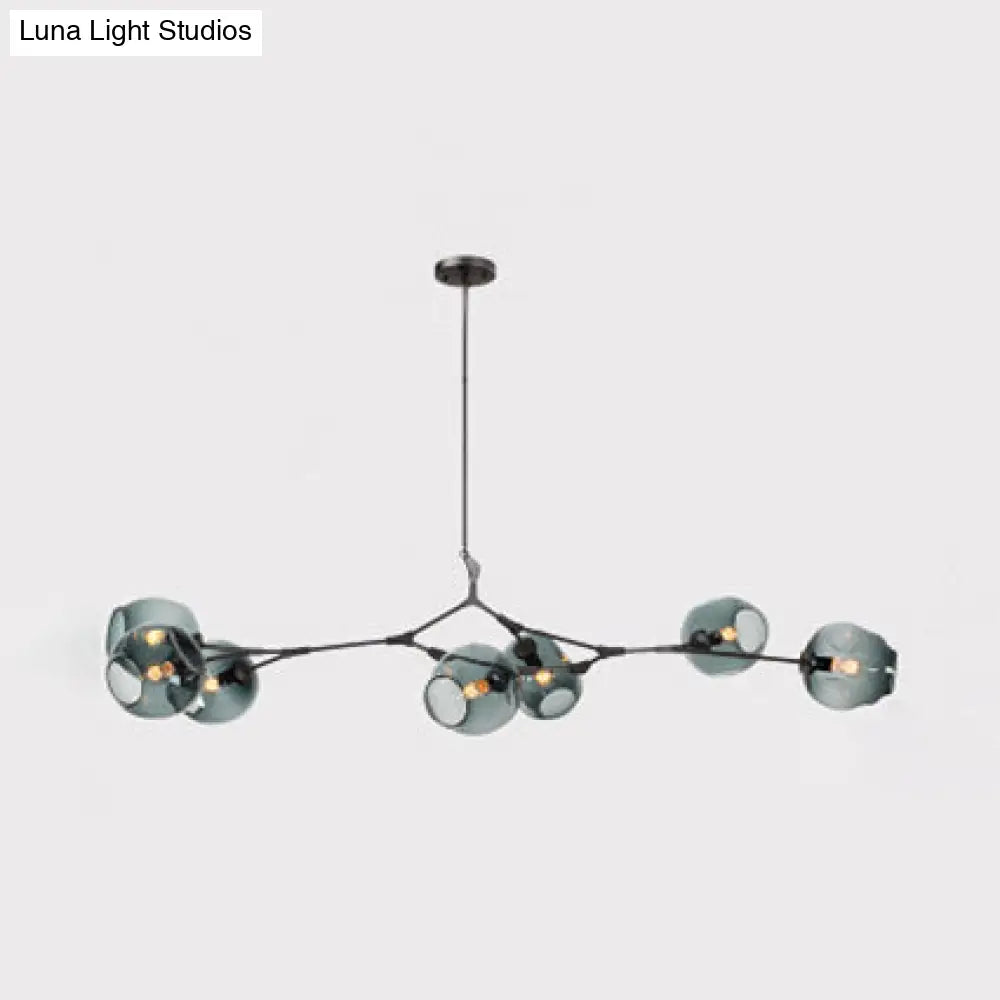 Bubble Chandelier With Modern Glass Ball Shade - 5/6/7 Lights Black/Gold Finish Ceiling Lighting