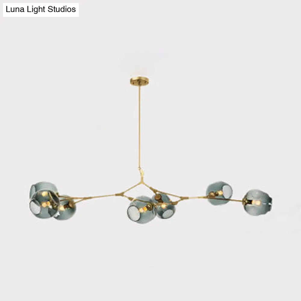 Bubble Chandelier With Modern Glass Ball Shade - 5/6/7 Lights Black/Gold Finish Ceiling Lighting