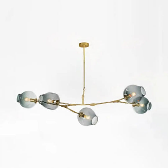 Bubble Chandelier With Modern Glass Ball Shade - 5/6/7 Lights Black/Gold Finish Ceiling Lighting