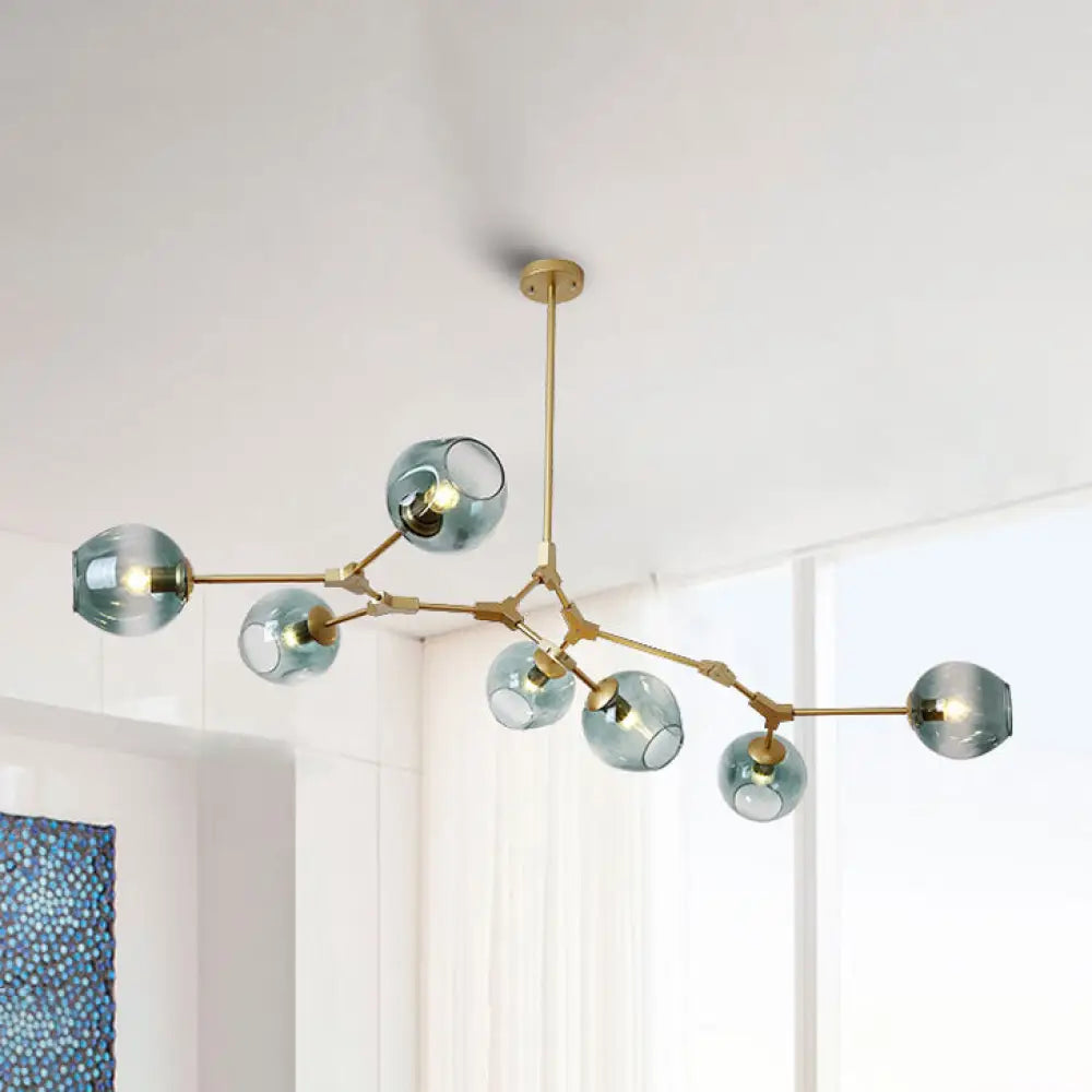 Bubble Chandelier With Modern Glass Ball Shade - 5/6/7 Lights Black/Gold Finish Ceiling Lighting