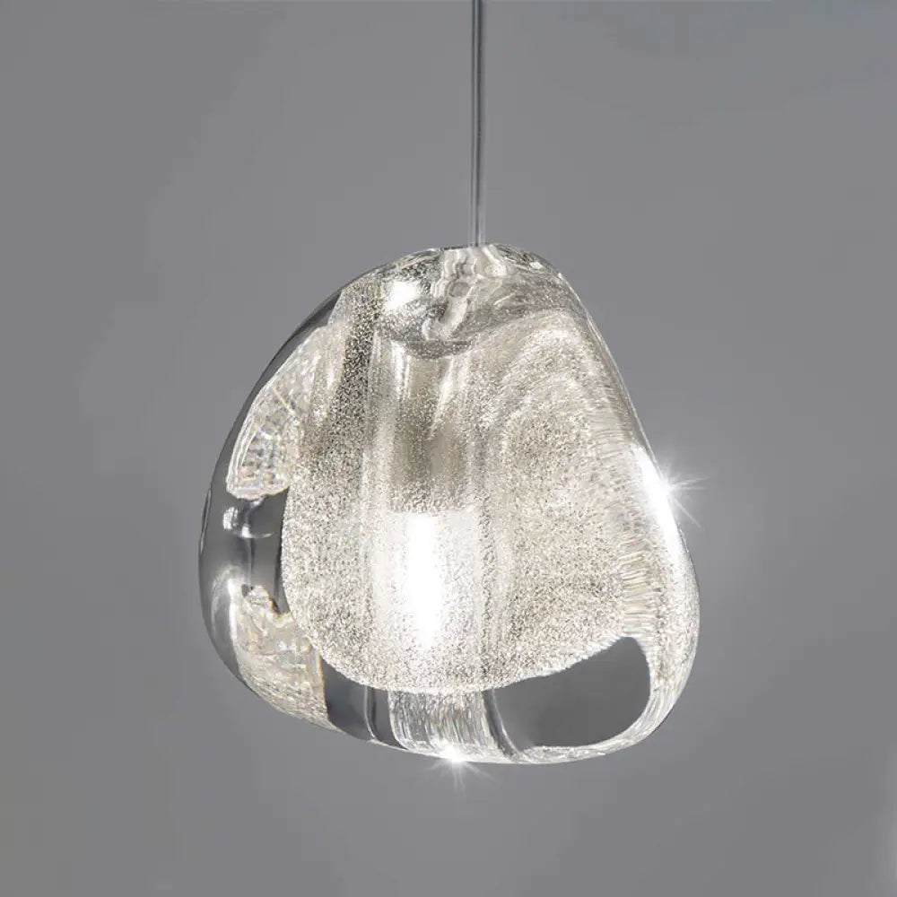 Bubble Glass Mini Pendant Light - Modern Nordic Design Led Round Stair Hanging Lamp 1 / Clear