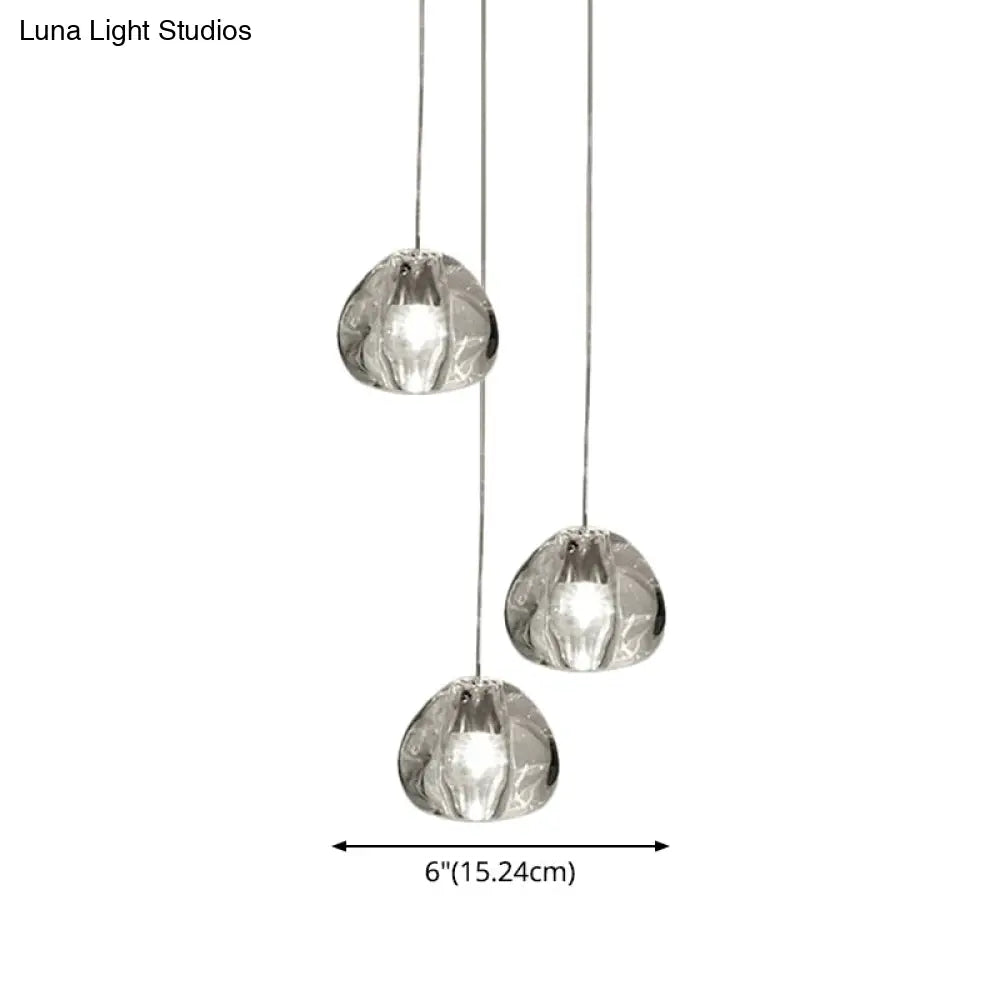 Bubble Glass Mini Pendant Light - Modern Nordic Design Led Round Stair Hanging Lamp