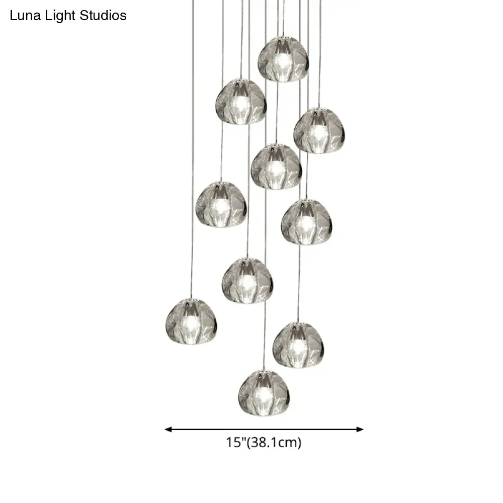 Bubble Glass Mini Pendant Light - Modern Nordic Design Led Round Stair Hanging Lamp