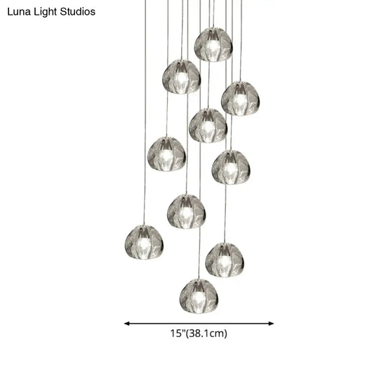 Bubble Glass Mini Pendant Light - Modern Nordic Design Led Round Stair Hanging Lamp