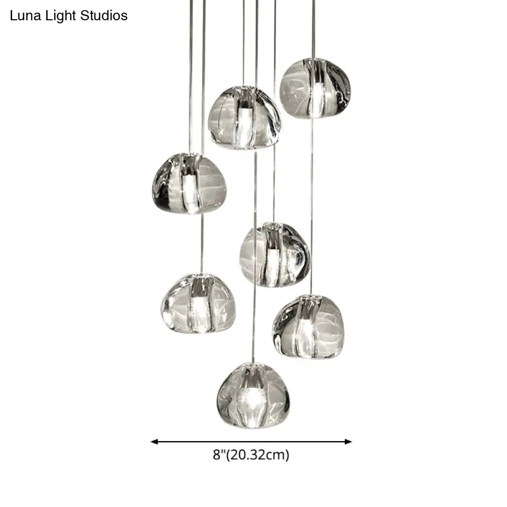 Bubble Glass Mini Pendant Light - Modern Nordic Design Led Round Stair Hanging Lamp