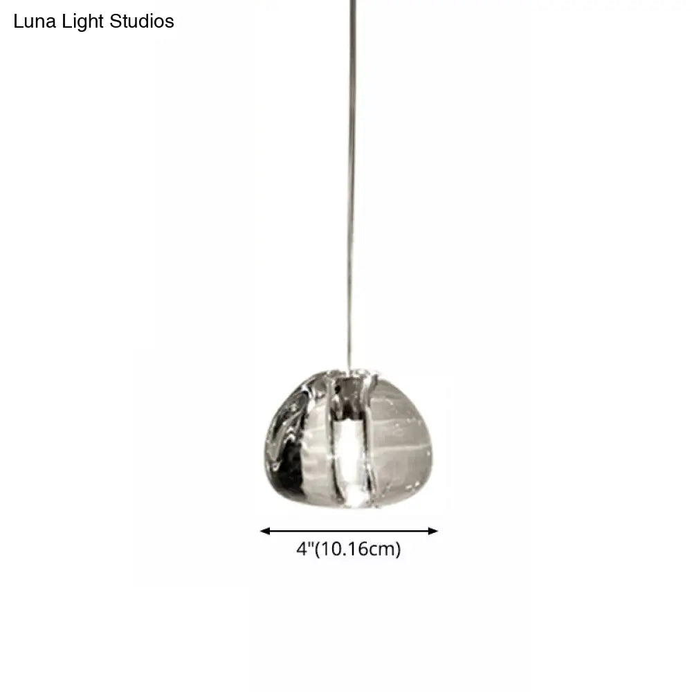 Bubble Glass Mini Pendant Light - Modern Nordic Design Led Round Stair Hanging Lamp