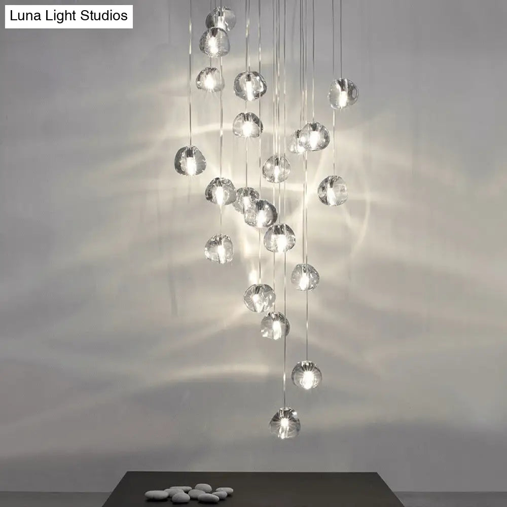 Bubble Glass Mini Pendant Light - Modern Nordic Design Led Round Stair Hanging Lamp