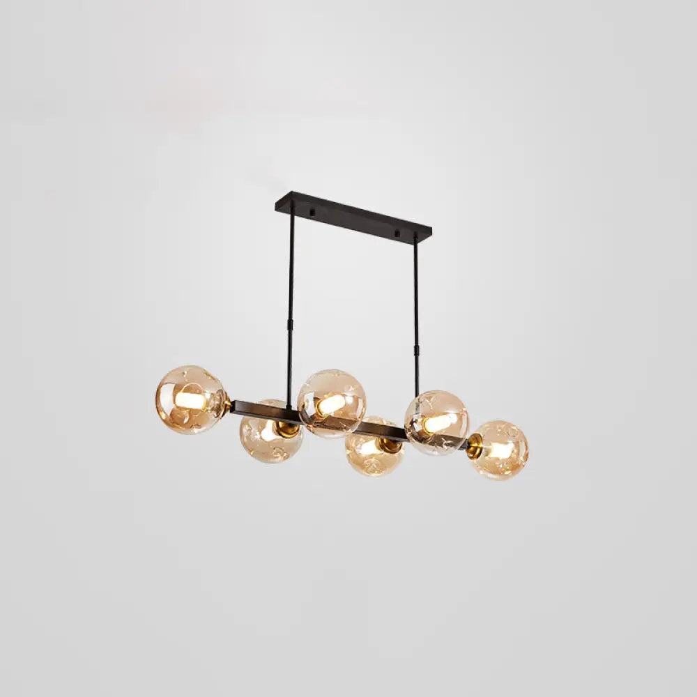 Bubbles Glass Pendant Light: Stylish Island Hanging Fixture For Postmodern Dining 6 / Black Amber