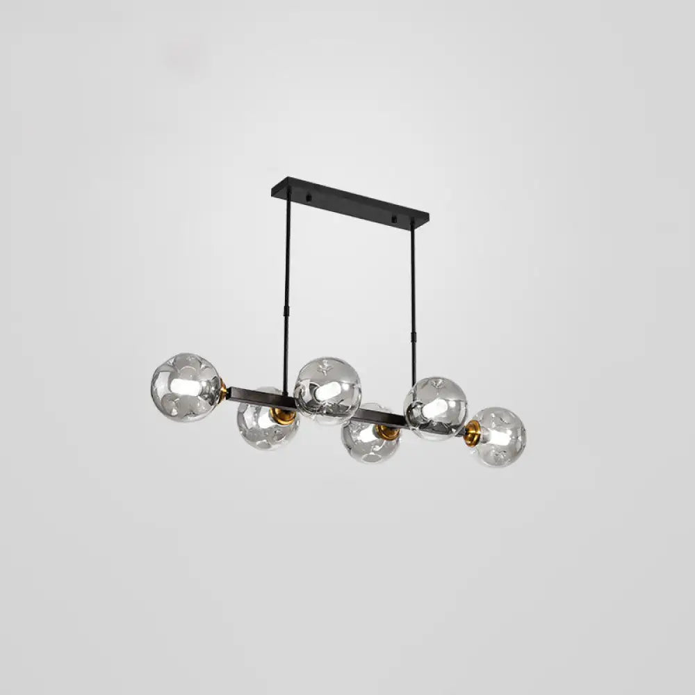 Bubbles Glass Pendant Light: Stylish Island Hanging Fixture For Postmodern Dining 6 / Black Smoke