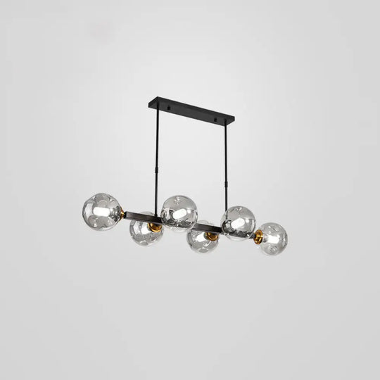 Bubbles Glass Pendant Light: Stylish Island Hanging Fixture For Postmodern Dining 6 / Black Smoke