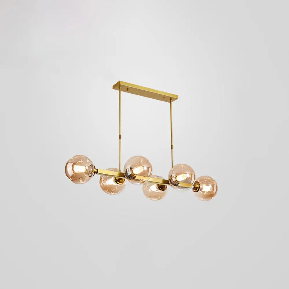 Bubbles Glass Pendant Light: Stylish Island Hanging Fixture For Postmodern Dining 6 / Gold Amber