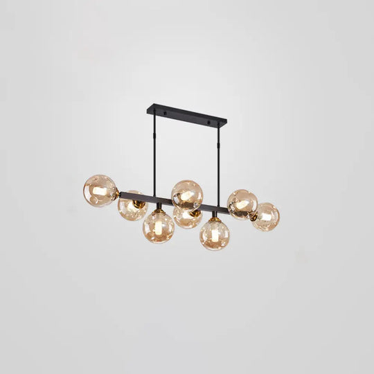 Bubbles Glass Pendant Light: Stylish Island Hanging Fixture For Postmodern Dining 8 / Black Amber