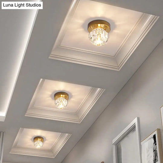 Bud-Shaped Led Crystal Flush Mount Ceiling Light - Modern Design For Corridors