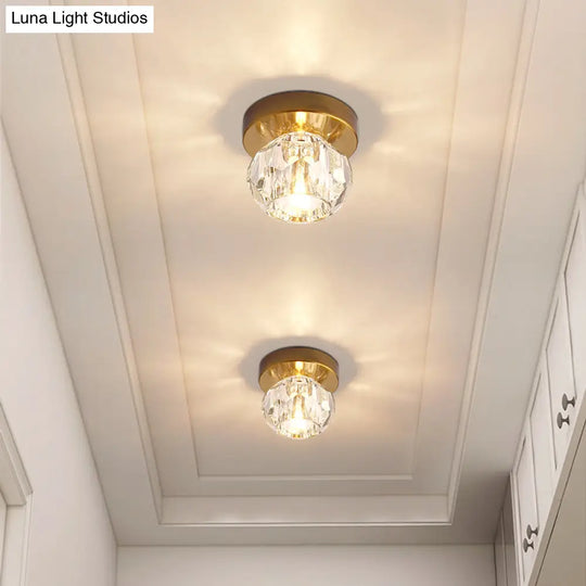 Bud - Shaped Led Crystal Flush Mount Ceiling Light - Modern Design For Corridors