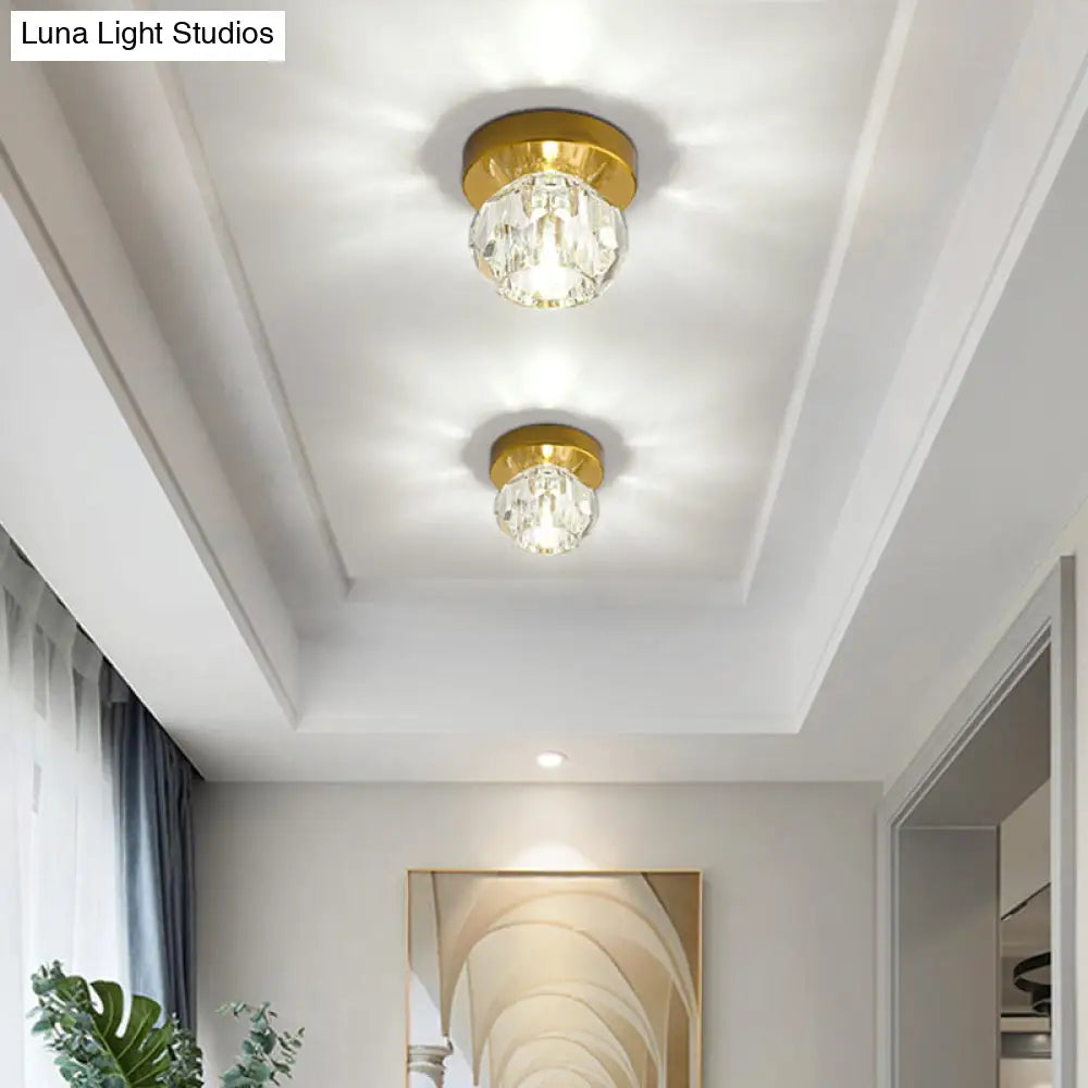 Bud - Shaped Led Crystal Flush Mount Ceiling Light - Modern Design For Corridors