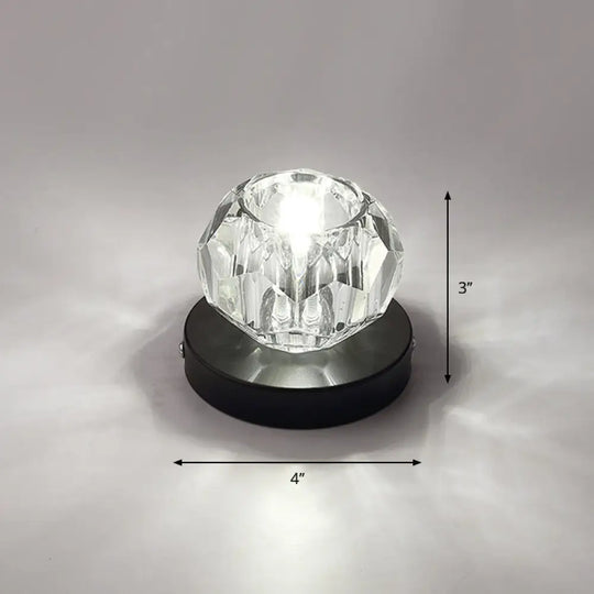 Bud - Shaped Led Crystal Flush Mount Ceiling Light - Modern Design For Corridors Black / White