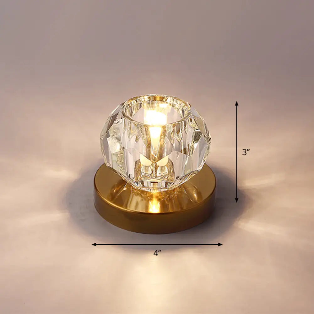 Bud - Shaped Led Crystal Flush Mount Ceiling Light - Modern Design For Corridors Bronze / Warm