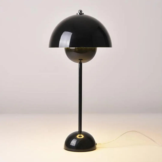 Bud Shaped Metallic Table Lamp With 2 Heads - Postmodern Style Nightstand Lighting Black