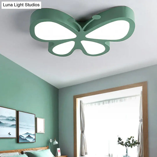 Butterfly Acrylic Metal Led Ceiling Light For Child’s Bedroom - Flush Mount