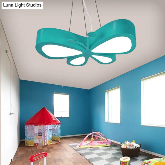 Butterfly Kids Bedroom Pendant Light - Acrylic Led Hanging Lamp