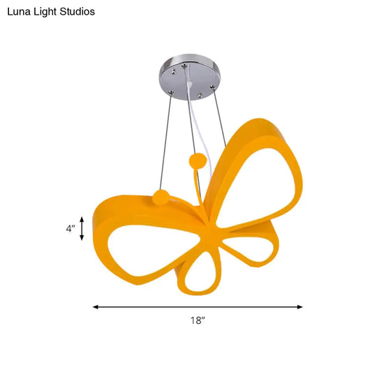 Butterfly Kids Bedroom Pendant Light - Acrylic Led Hanging Lamp