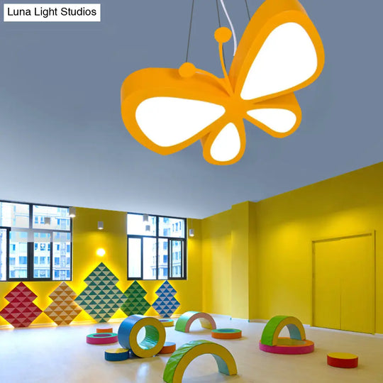 Butterfly Kids Bedroom Pendant Light - Acrylic Led Hanging Lamp