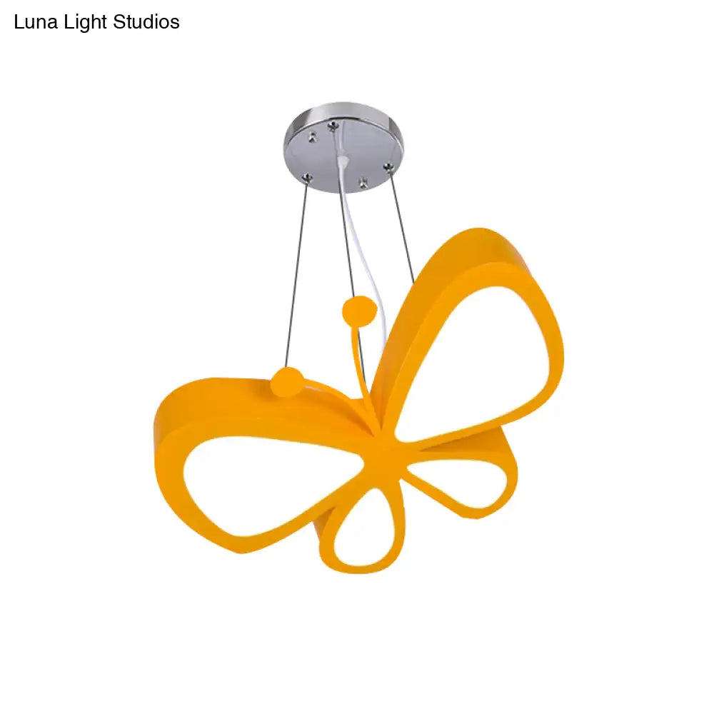 Butterfly Kids Bedroom Pendant Light - Acrylic Led Hanging Lamp