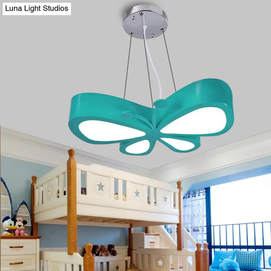 Butterfly Kids Bedroom Pendant Light - Acrylic Led Hanging Lamp