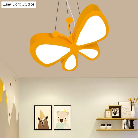 Butterfly Kids Bedroom Pendant Light - Acrylic Led Hanging Lamp