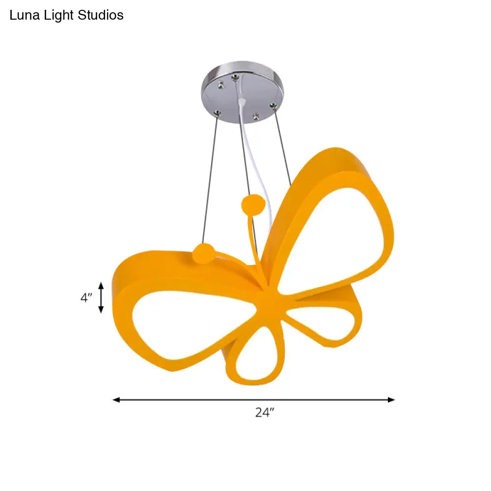 Butterfly Kids Bedroom Pendant Light - Acrylic Led Hanging Lamp