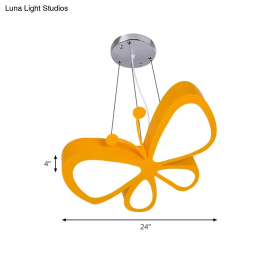 Butterfly Kids Bedroom Pendant Light - Acrylic Led Hanging Lamp