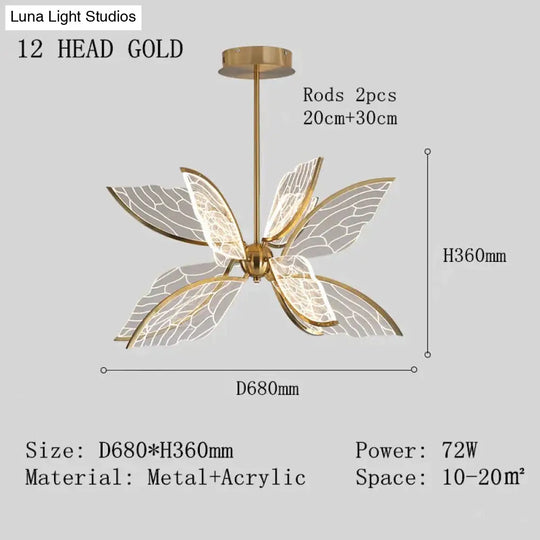 Butterfly Led Pendant Lamp For Living Dining Room Restaurant Home Decoration Pendant Light