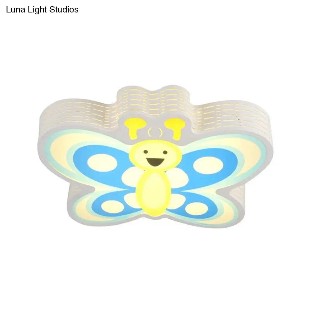 Butterfly Shape Acrylic Yellow Ceiling Light For Kindergarten - Modern Design