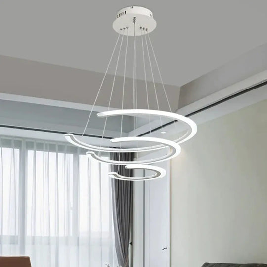 C Ring Dining Room Chandelier Acrylic Led 1/2/3 Light Postmodern Ceiling Pendant In