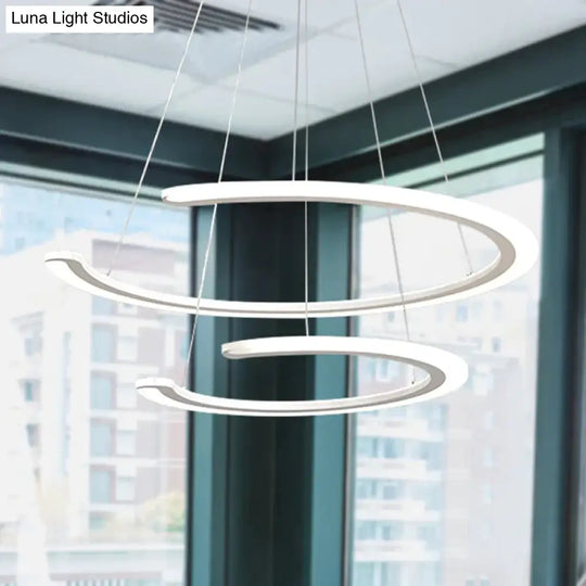 C Ring Dining Room Chandelier Acrylic Led 1/2/3 Light Postmodern Ceiling Pendant In