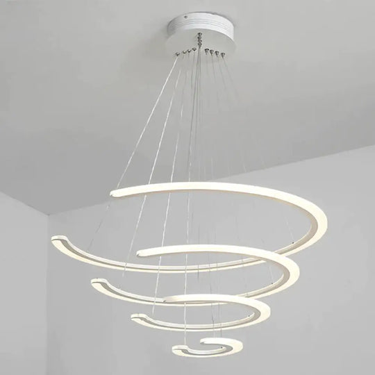 C Ring Dining Room Chandelier Acrylic Led 1/2/3 Light Postmodern Ceiling Pendant In