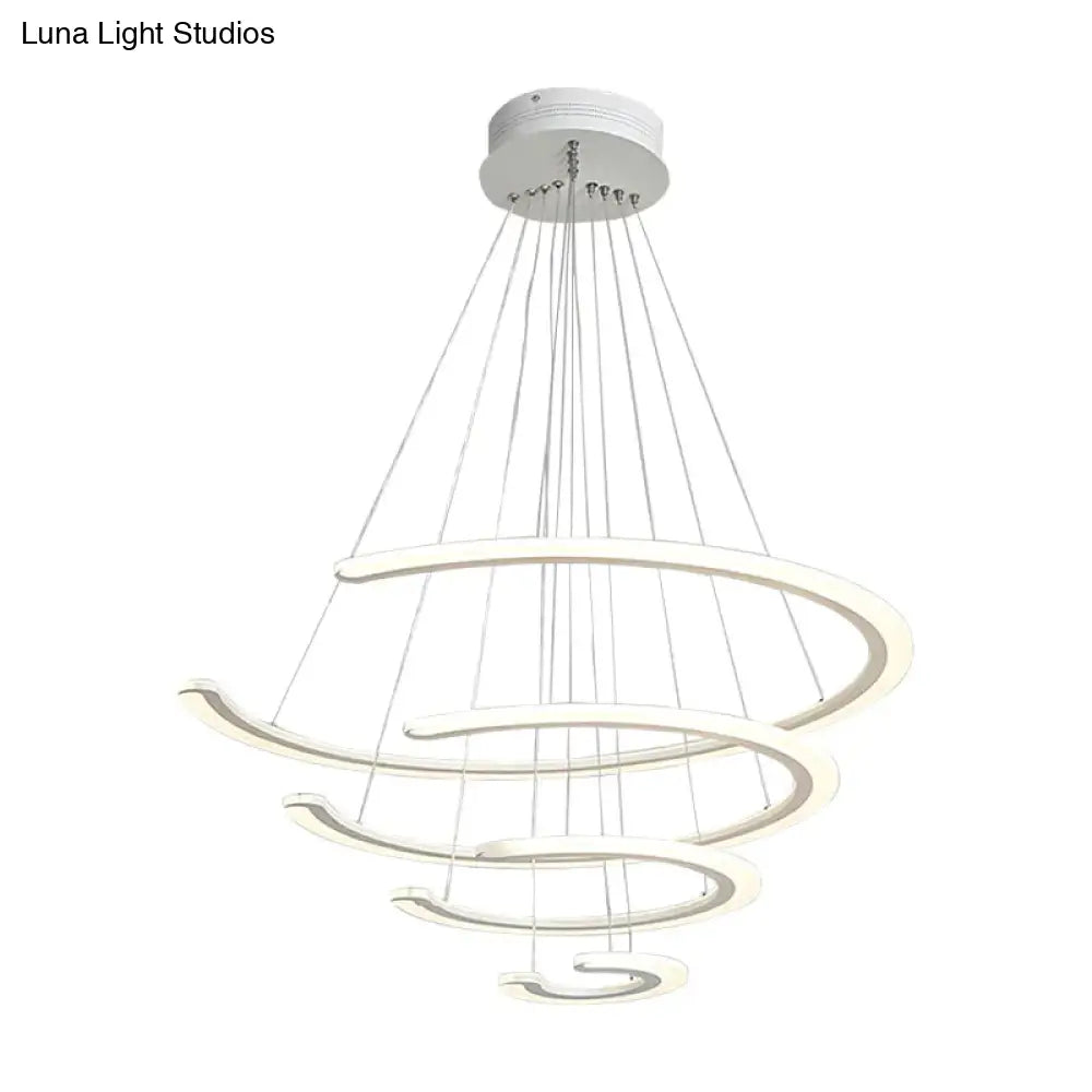 C Ring Dining Room Chandelier Acrylic Led 1/2/3 Light Postmodern Ceiling Pendant In