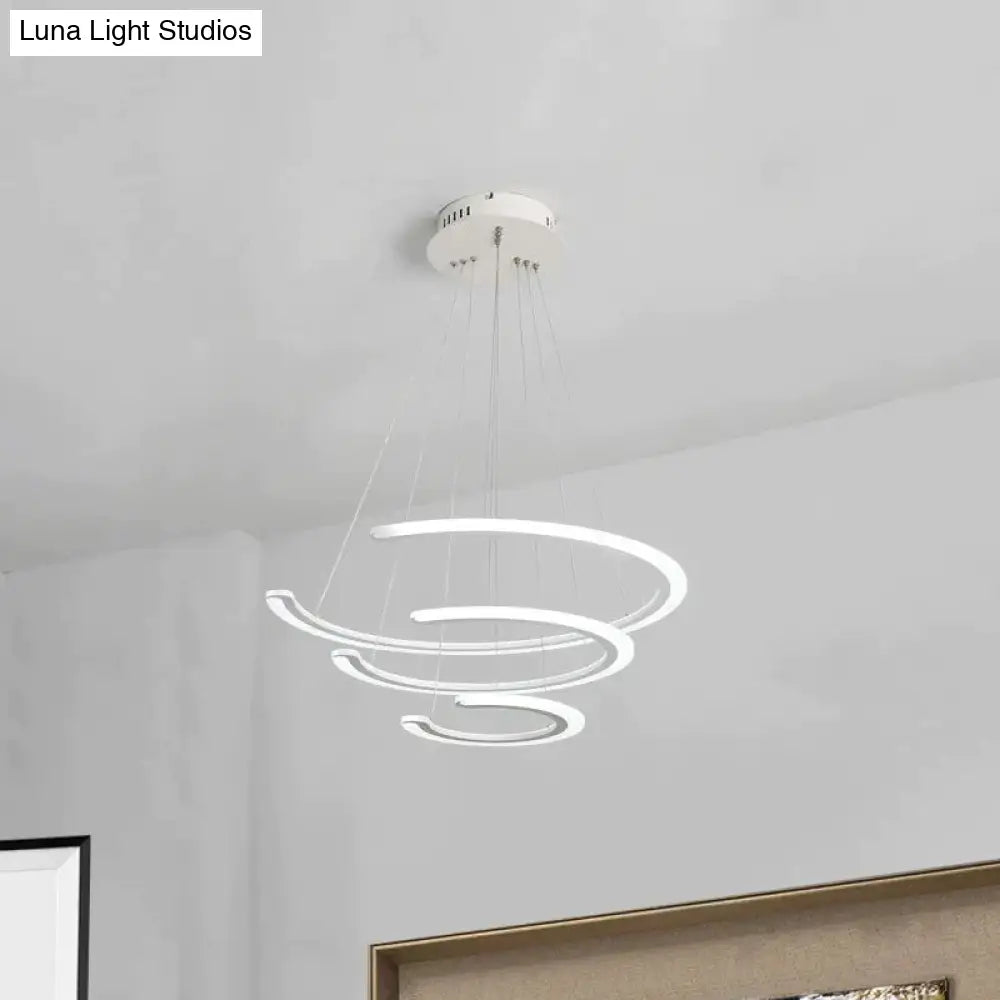 C Ring Dining Room Chandelier Acrylic Led 1/2/3 Light Postmodern Ceiling Pendant In