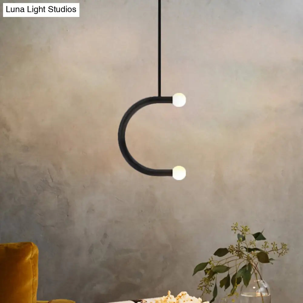 C-Shaped Metal Black Led Pendant Light For Dining Room - Simple Style
Or
Simple Style