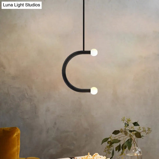 C-Shaped Metal Black Led Pendant Light For Dining Room - Simple Style
Or
Simple Style