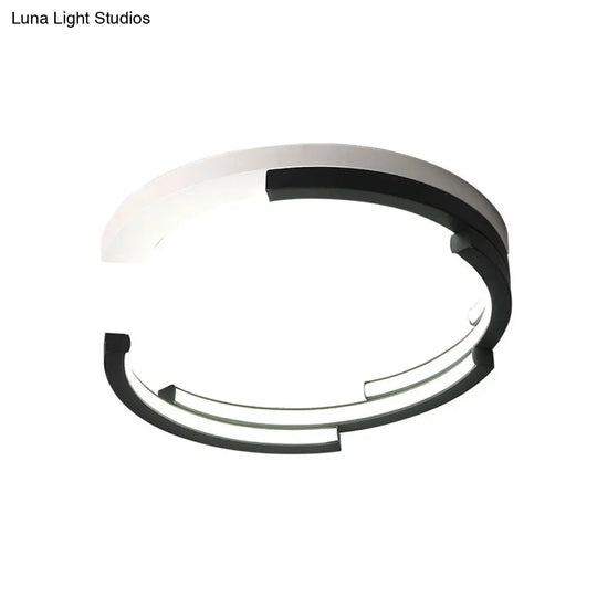 C - Shaped Led Flushmount Ceiling Light – Minimalist Acrylic 16’/19.5’ Wide Black/White 3 Color