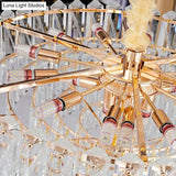 Camille French Luxury Long Crystal Chandelier Gold LED Grand Lobby Light chandelier