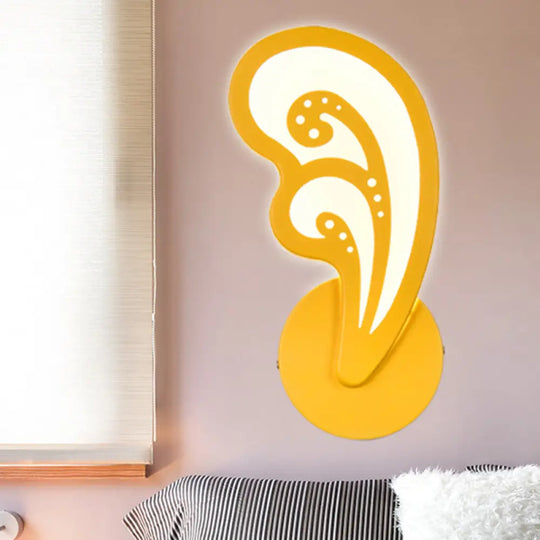 Candy Colored Cartoon Sconce Lamp For Childs Bedroom Stair Wall Yellow / Wavy