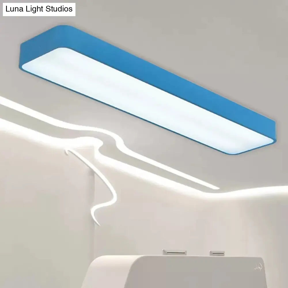 Candy Colored Led Ceiling Lamp For Baby And Kids Bedroom - Acrylic Linear Mount