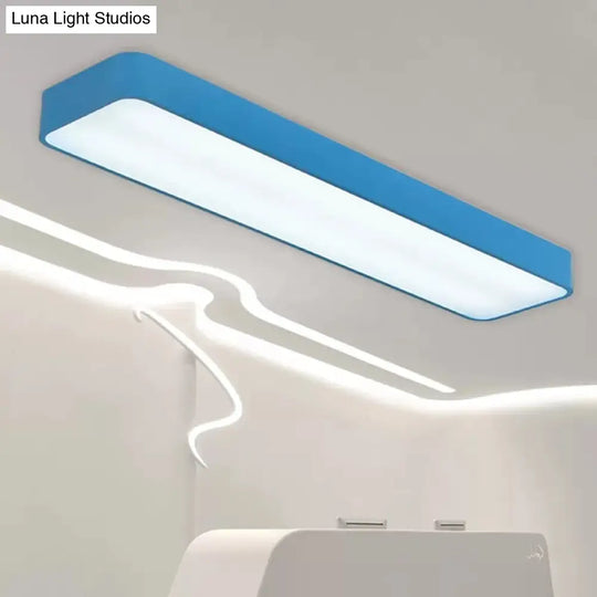 Candy Colored Led Ceiling Lamp For Baby And Kids Bedroom - Acrylic Linear Mount