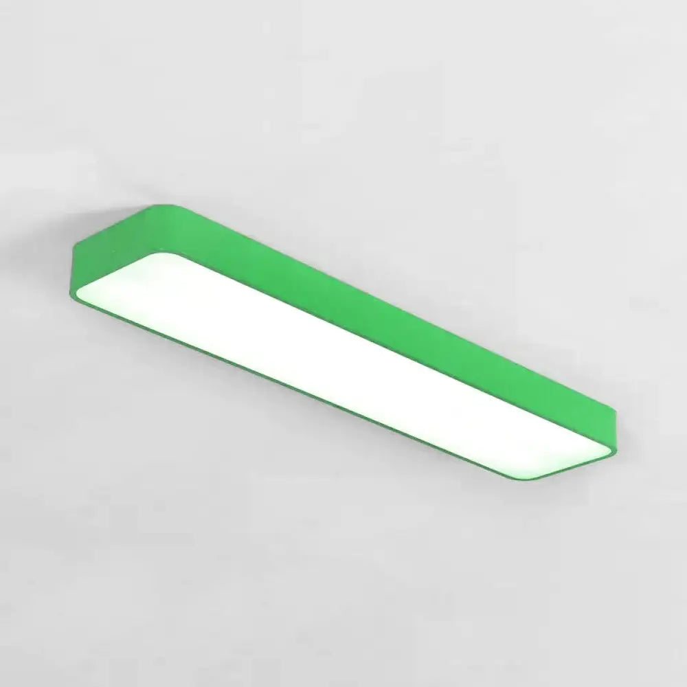 Candy Colored Led Ceiling Lamp For Baby And Kids’ Bedroom - Acrylic Linear Mount Green